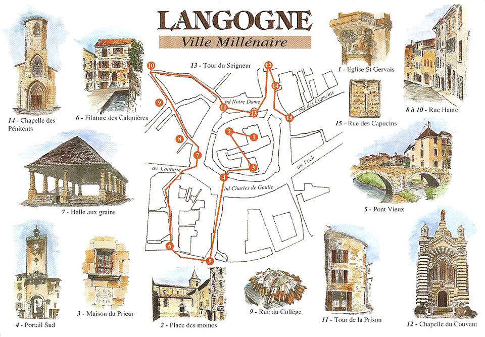 Façade de l'église de Langogne style gothique flamboyant - Office de Tourisme de Langogne et de son canton en Lozère